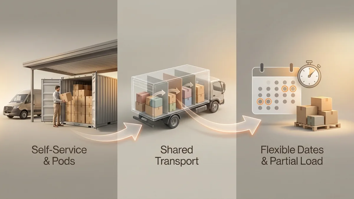 Exploring non-traditional moving options like portable containers offers flexible budget solutions.